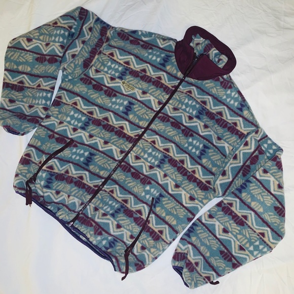 Columbia Jackets & Blazers - Vintage Women’s Columbia 90s Aztec Fleece Jacket